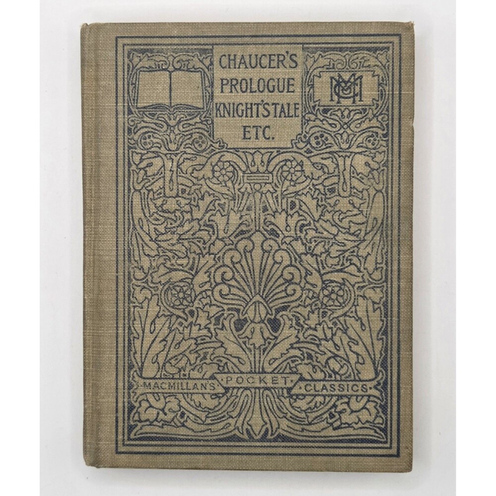 Antique 1908 CHAUCER’S PROLOGUE Macmillan’s Pocket Classics Lowell Bookplate Art